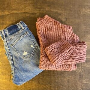 Lucky Brand Dusty Pink Knit Sweater